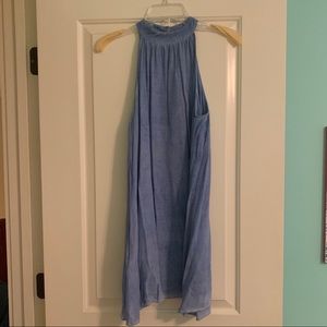 light blue high neck dress